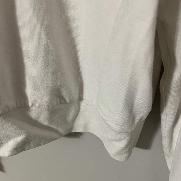 Walter Baker Shirt Women’s Medium White Crewneck Long Sleeve Cropped Top - Picture 3 of 7